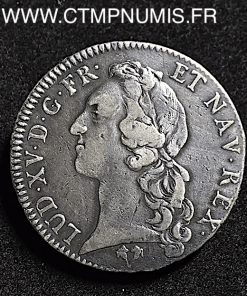 LOUIS XV ECU  AU BANDEAU 1742 G POITIERS 