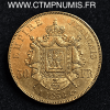 50 FRANCS OR NAPOLEON III TETE NUE 1856 PARIS