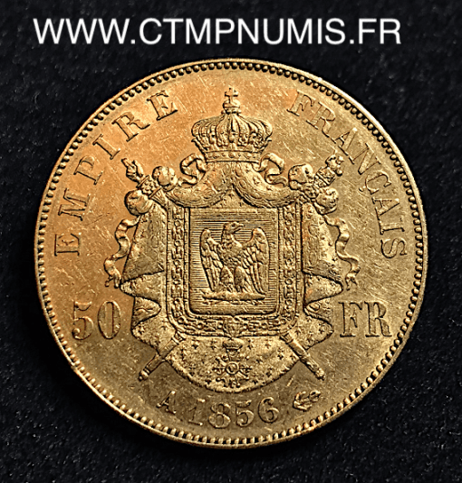 50 FRANCS OR NAPOLEON III TETE NUE 1856 A PARIS