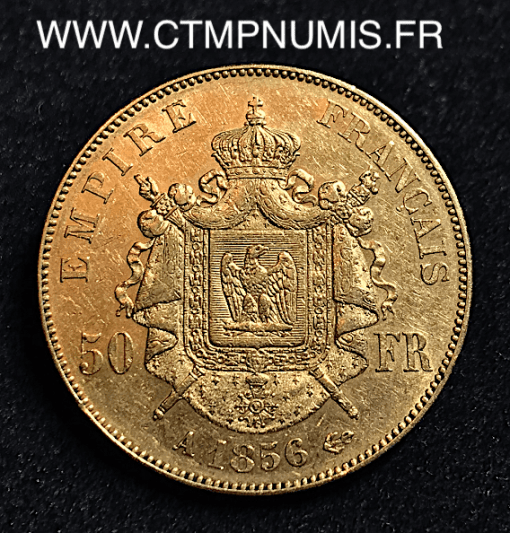 50 FRANCS OR NAPOLEON III TETE NUE 1856 PARIS