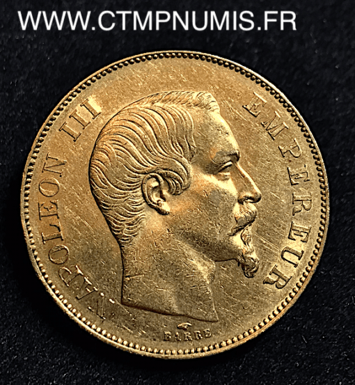 50 FRANCS OR NAPOLEON III TETE NUE 1856 PARIS