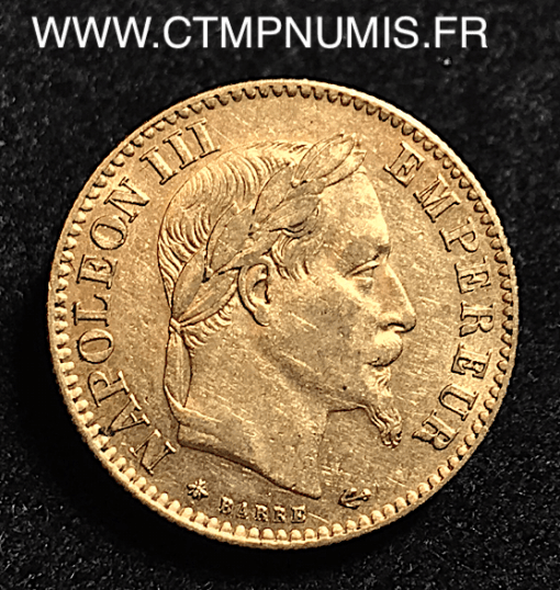 10 FRANCS OR NAPOLEON III TETE LAUREE 1865 A