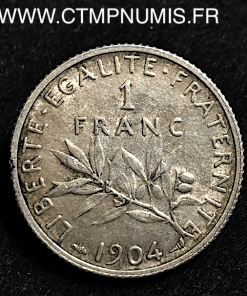 1 FRANC ARGENT SEMEUSE 1904