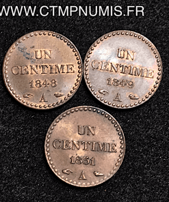 UN CENTIME DUPRE II° REPUBLIQUE 1848,49,51 