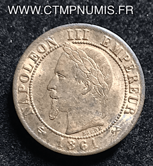 1 CENTIME NAPOLEON III TETE LAUREE 1861 K SUP