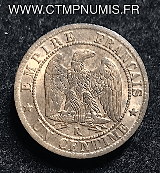 1 CENTIME NAPOLEON III TETE LAUREE 1861 K SUP