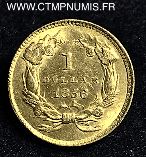 USA 1 DOLLAR OR TETE INDIENNE 1856 SUP 1,66 gr