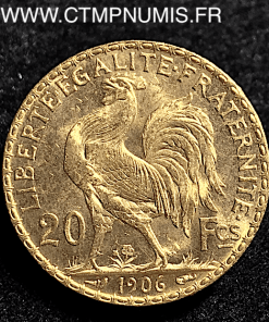 20 FRANCS OR COQ 1906 SUP