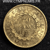 20 FRANCS  OR   GENIE   III° REPUBLIQUE    1871 A  PARIS   SUP
