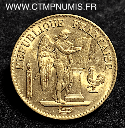 20 FRANCS OR GENIE III° REPUBLIQUE 1871 A PARIS