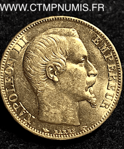 20 FRANCS OR NAPOLEON III TETE NUE 1853 PARIS