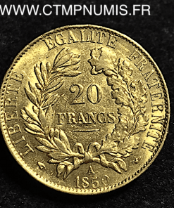 20 FRANCS OR CERES II° REPUBLIQUE 1850 A PARIS