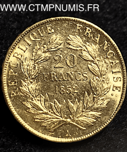 20 FRANCS OR LOUIS NAPOLEON 1852 A PARIS