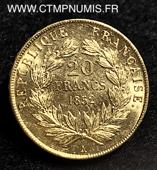 20 FRANCS OR LOUIS NAPOLEON 1852 A PARIS