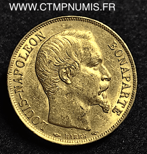 20 FRANCS OR LOUIS NAPOLEON 1852 A PARIS