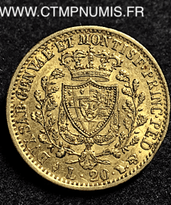  ITALIE 20 LIRE OR CHARLES FELIX 1827 TURIN