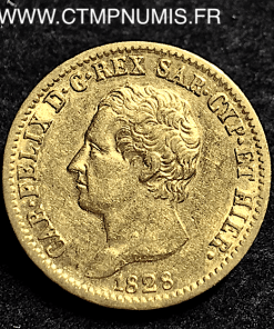 ITALIE  20 LIRE OR CHARLES FELIX 1828 TURIN