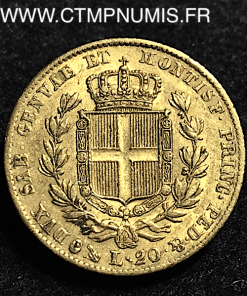 ITALIE 20 LIRE OR CHARLES ALBERT 1836 GENES