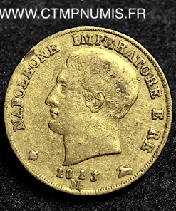 ITALIE 20 LIRE OR NAPOLEON I° 1813 M MILAN