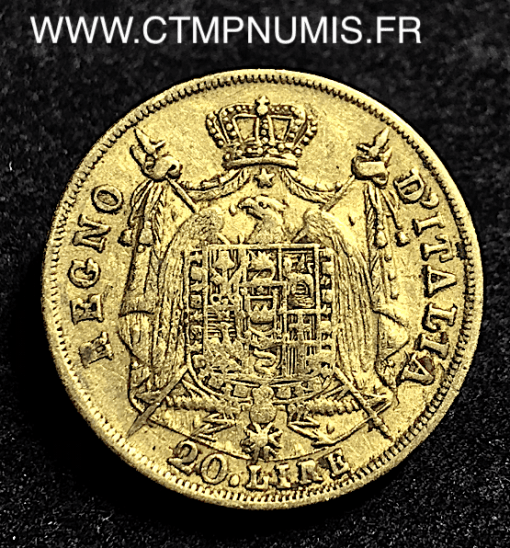 ITALIE 20 LIRE OR NAPOLEON I° 1813 M MILAN