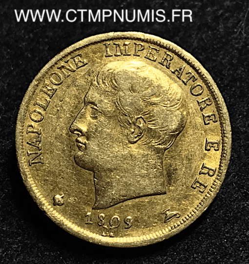 ITALIE 20 LIRE OR NAPOLEON I° 1809 M MILAN