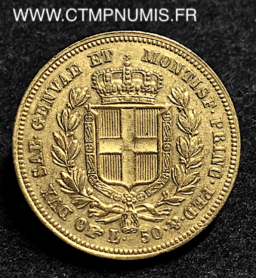 ITALIE 50 LIRE OR CHARLES ALBERT 1836 TURIN