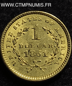 USA 1 DOLLAR OR 1851 TTB