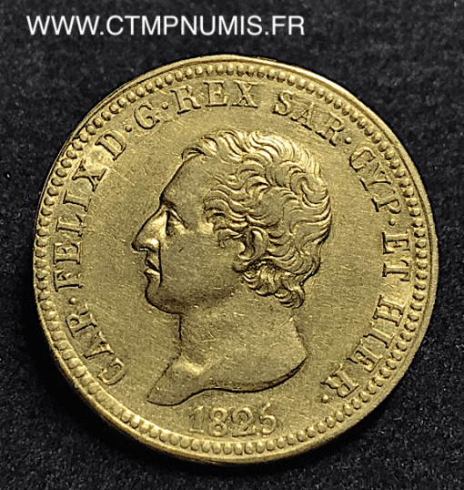 ITALIE SARDAIGNE 40 LIRE OR 1825 TURIN