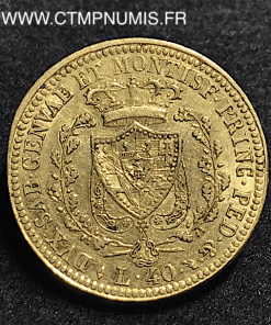 ITALIE SARDAIGNE 40 LIRE OR 1825 TURIN