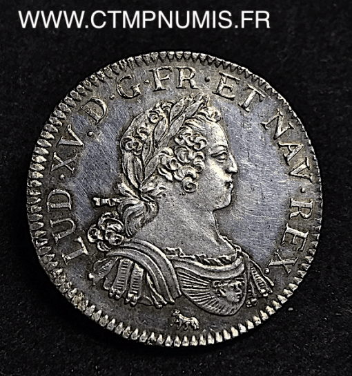 LOUIS XV 1/2 ECU ARGENT AUX 8 L 1725 A PARIS SPL