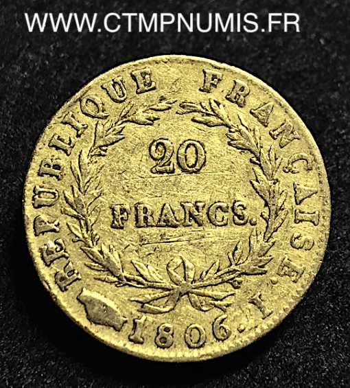 20 FRANCS OR NAPOLEON I° 1806 I LIMOGES