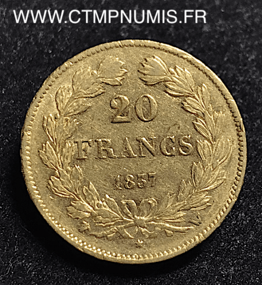 20 FRANCS OR LOUIS PHILIPPE I° 1837 W LILLE TTB