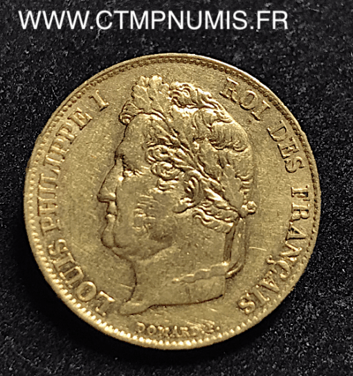 20 FRANCS OR LOUIS PHILIPPE I° 1837 W LILLE TTB