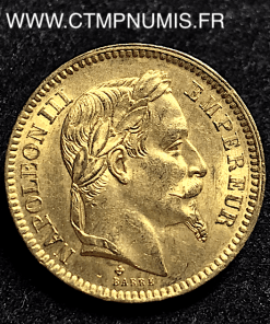 20 FRANCS OR NAPOLEON III 1863  STRASBOURG 