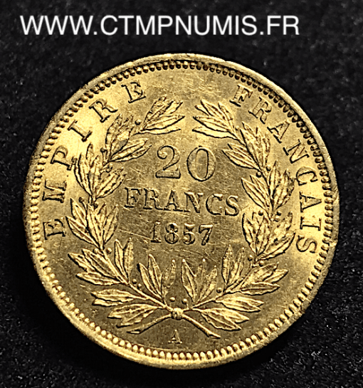 20 FRANCS OR NAPOLEON III 1857 A PARIS SUP