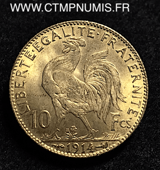 10 FRANCS OR COQ 1914 SPL