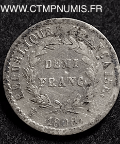 DEMI FRANC ARGENT NAPOLEON I° 1808 W LILLE