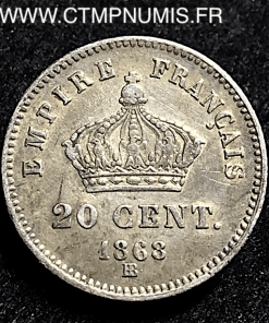 20 CENTIMES NAPOLEON III 1868 BB STRASBOURG