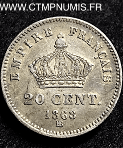 20 CENTIMES  NAPOLEON III 1868 BB STRASBOURG