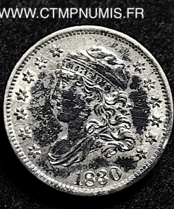 USA DEMI DIME 5 CENTS ARGENT 1830 TTB/SUP