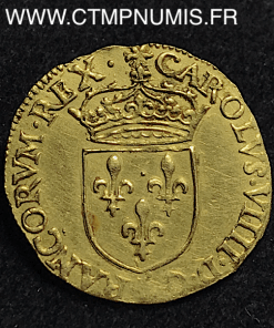 CHARLES IX ECU D'OR AU SOLEIL 1575 B ROUEN