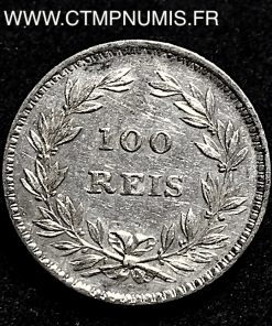 PORTUGAL 100 REIS ARGENT 1854 SUP