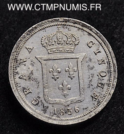 ITALIE DEUX SICILE 5 GRANA ARGENT 1836 NAPLES