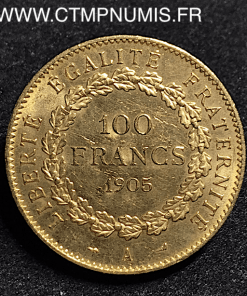 100 FRANCS OR GENIE 1905 A PARIS TTB