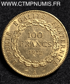 100 FRANCS OR GENIE 1912 A PARIS TTB+