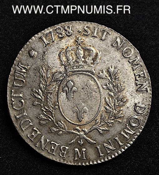 LOUIS XVI ECU ARGENT  1788 M TOULOUSE