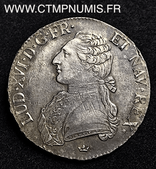 LOUIS XVI ECU ARGENT  1789 M TOULOUSE