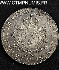 LOUIS XVI ECU ARGENT  1789 M TOULOUSE