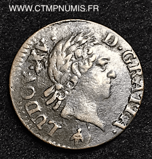 LOUIS XV LIARD A LA VIEILLE TETE 1774 M TOULOUSE