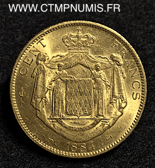 MONACO 100 FRANCS OR CHARLES III 1884 A PARIS